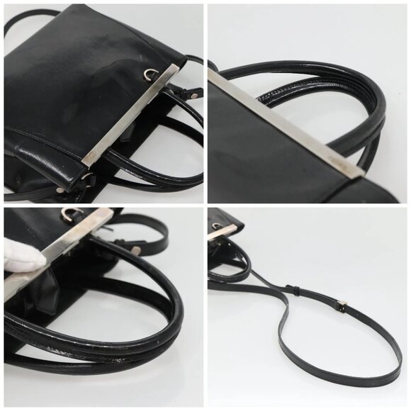FENDI To joule Hand Bag Patent leather 2way Black Auth 141766 - Picture 16 of 16
